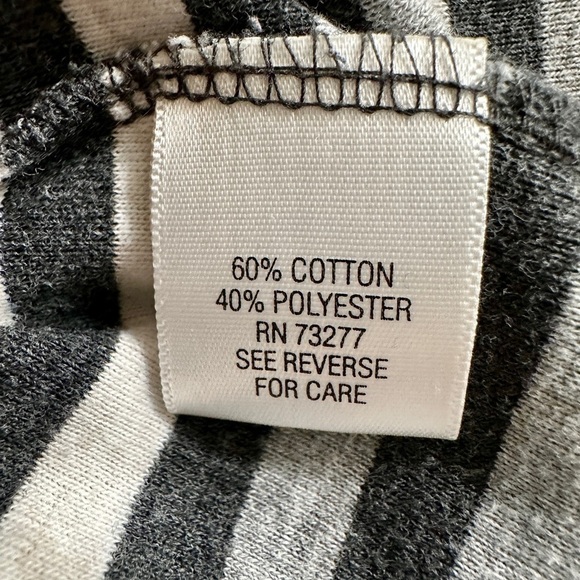 CROFT&BARROW, STRIPE PULLOVER TOP. GREY, BLACK & CREAM STRIPES. SIZE XL - Picture 6 of 6